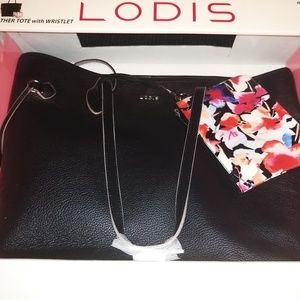 Lodis Bliss leather tote shoulder bag and wristlet
